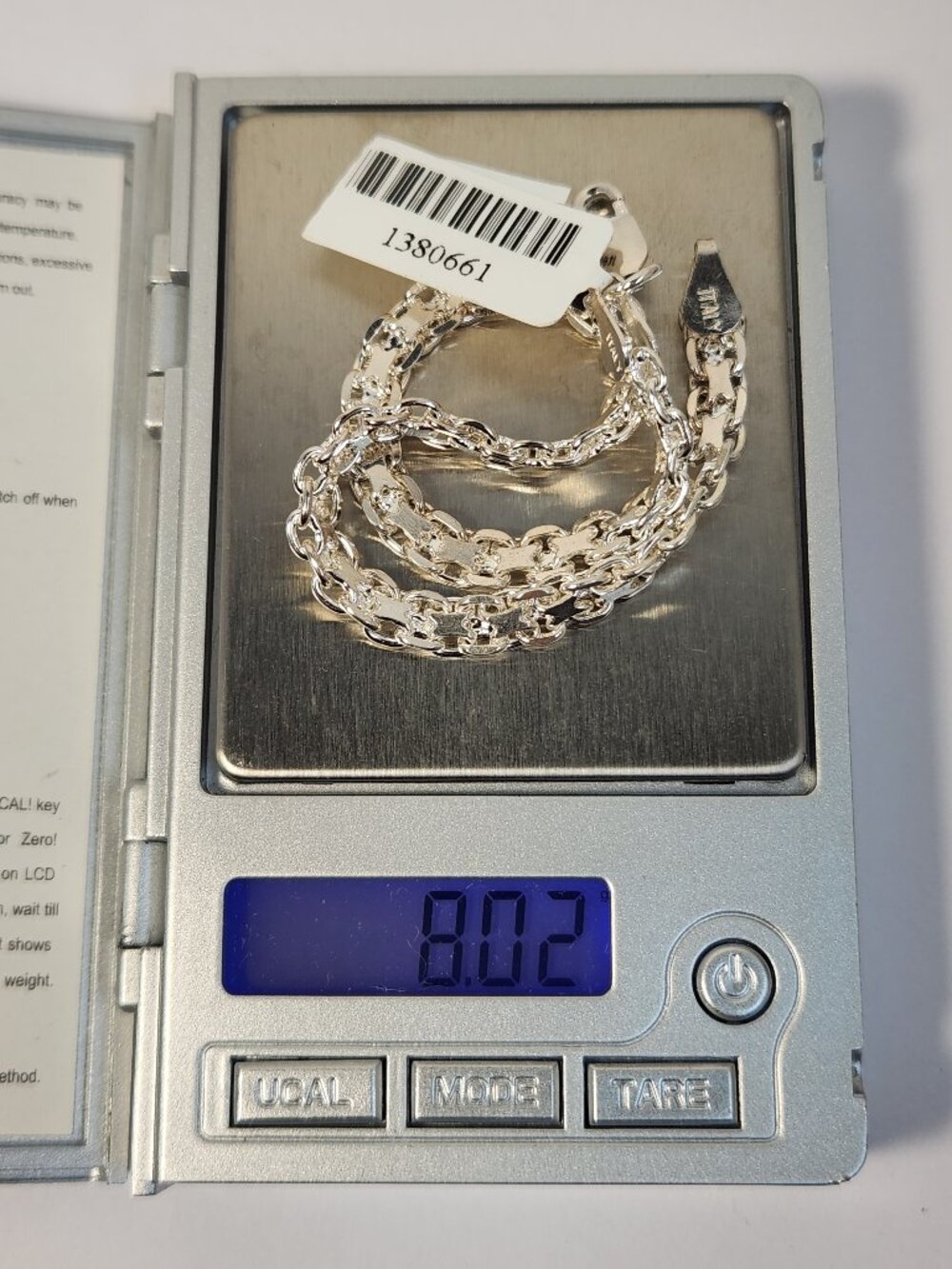 Vintage Italian White Gold Over 925 Silver Valentino Bracelet 7.5" NWT NOS - Picture 11 of 14